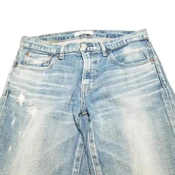 Moussy Vintage Jeans Women's Size 28 Howa Distressed Faded Denim Raw Hem (30x26) - Picture 2 of 6